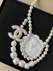 Chanel Chain Belt Metal Resin Glass Pearls Silver Pearly - 6