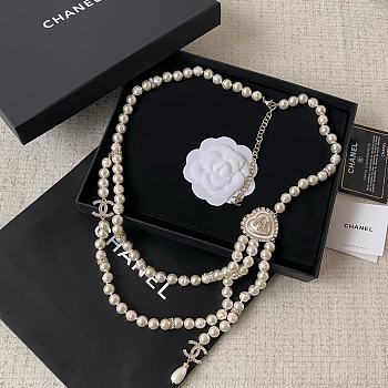 Chanel Chain Belt Metal Glass Pearls & Strass Silver Pearly White & Crystal