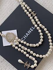Chanel Chain Belt Metal Glass Pearls & Strass Silver Pearly White & Crystal - 4