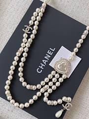 Chanel Chain Belt Metal Glass Pearls & Strass Silver Pearly White & Crystal - 2