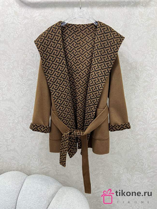 Fendi Reversible FF Belted Coat Brown - 1