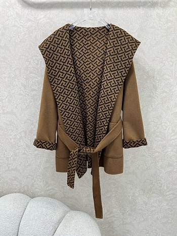 Fendi Reversible FF Belted Coat Brown
