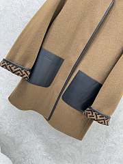 Fendi Reversible FF Coat with Leather Pockets Brown - 5