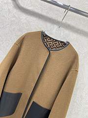 Fendi Reversible FF Coat with Leather Pockets Brown - 4
