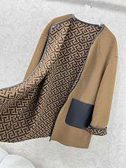 Fendi Reversible FF Coat with Leather Pockets Brown - 3