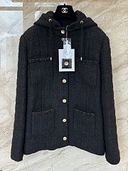 Chanel Hooded Tweed Jacket Black - 2