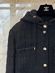 Chanel Hooded Tweed Jacket Black - 4