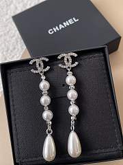 Spring-Summer 2025 Chanel Earrings Metal Strass & Imitation Pearls Silver Tone White & Crystal - 2