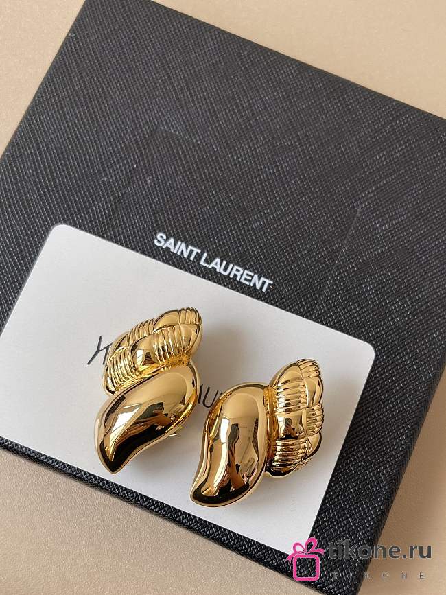 YSL Shell Clip-On Earrings - 1