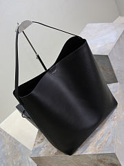 YSL Bold Hobo Bag In Smooth Leather Black - 37x42x16cm - 3