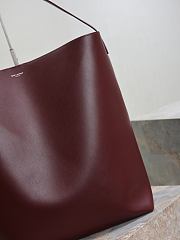 YSL Bold Hobo Bag In Smooth Leather Burgundy - 37x42x16cm - 3