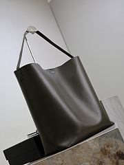 YSL Bold Hobo Bag In Smooth Leather Khaki - 37x42x16cm - 4