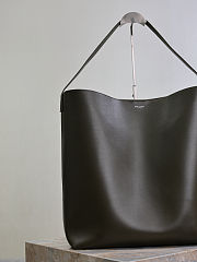 YSL Bold Hobo Bag In Smooth Leather Khaki - 37x42x16cm - 3