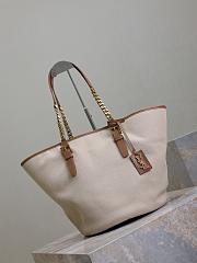 YSL Saint Laurent Cassandre-tag In Canvas And Vegetable-Tanned Leather - 47x30x25cm - 2