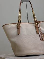 YSL Saint Laurent Cassandre-tag In Canvas And Vegetable-Tanned Leather - 47x30x25cm - 6