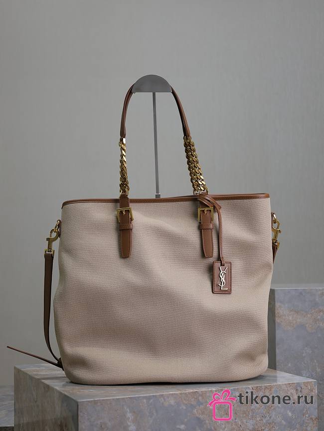 YSL Saint Laurent Shopping In Canvas And Vegetable-Tanned Leather - 36x38x15cm - 1
