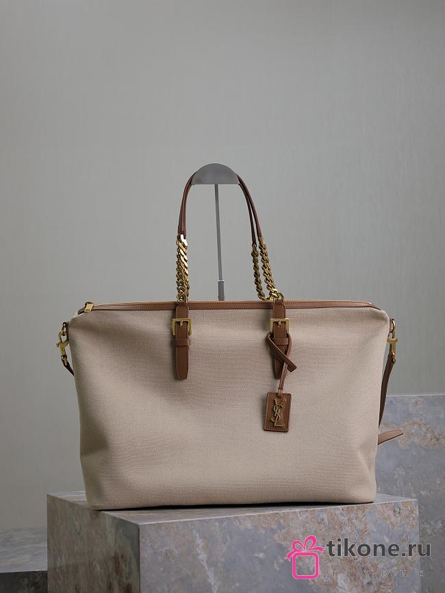 YSL Laurent In Canvas And Vegetable-Tanned Leather - 48×32×20cm - 1