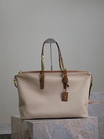 YSL Laurent In Canvas And Vegetable-Tanned Leather - 48×32×20cm