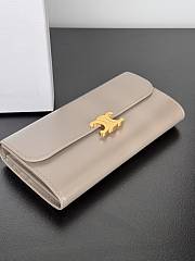 Celine Large Triomphe Wallet In Shiny Calf Leather Gray - 19x10x3cm - 6