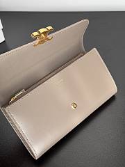 Celine Large Triomphe Wallet In Shiny Calf Leather Gray - 19x10x3cm - 5