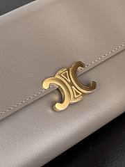 Celine Large Triomphe Wallet In Shiny Calf Leather Gray - 19x10x3cm - 4