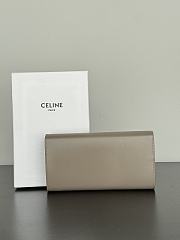 Celine Large Triomphe Wallet In Shiny Calf Leather Gray - 19x10x3cm - 3