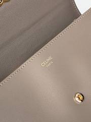 Celine Large Triomphe Wallet In Shiny Calf Leather Gray - 19x10x3cm - 2