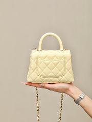 Chanel 24 Coco Handle Grained Calfskin Light Yellow 14cm - 3