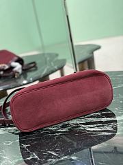 Prada Buckle Medium Suede Bag With Belt Burgundy 1BA434 - 32x23x11cm - 2