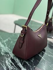 Prada Aimee Medium Leather Shoulder Bag Burgundy 1BC229 - 31x18x10cm - 6