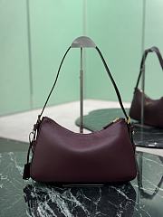Prada Aimee Medium Leather Shoulder Bag Burgundy 1BC229 - 31x18x10cm - 4