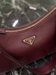 Prada Aimee Medium Leather Shoulder Bag Burgundy 1BC229 - 31x18x10cm - 2