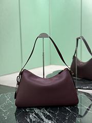 Prada Aimee Large Leather Shoulder Bag Burgundy 1BC228 - 39x23x12cm - 6
