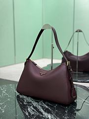 Prada Aimee Large Leather Shoulder Bag Burgundy 1BC228 - 39x23x12cm - 5