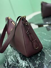 Prada Aimee Large Leather Shoulder Bag Burgundy 1BC228 - 39x23x12cm - 3