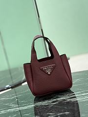 Prada Leather Top Handle Mini Bag Burgundy 1BA349 - 15.5×18×10cm - 6