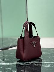 Prada Leather Top Handle Mini Bag Burgundy 1BA349 - 15.5×18×10cm - 5