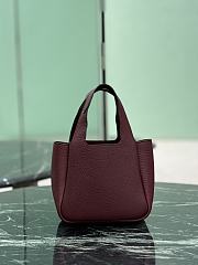 Prada Leather Top Handle Mini Bag Burgundy 1BA349 - 15.5×18×10cm - 4