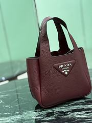 Prada Leather Top Handle Mini Bag Burgundy 1BA349 - 15.5×18×10cm - 2