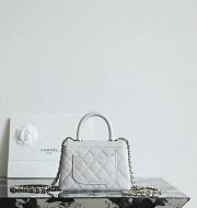 Chanel 24 Coco Handle Grained Calfskin Gray 14cm - 4
