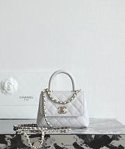 Chanel 24 Coco Handle Grained Calfskin Gray 14cm - 6