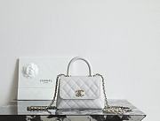 Chanel 24 Coco Handle Grained Calfskin Gray 14cm - 1
