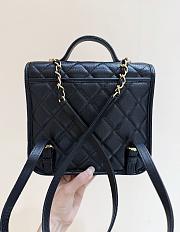 Fall-Winter 2025/26 Chanel Backpack Grained Shiny Calfskin & Gold Tone Metal Black - 19.5x22x7cm - 3