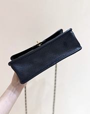 Fall-Winter 2025/26 Chanel Flap Bag Grained Shiny Calfskin & Gold Tone Metal Black - 16.5x25x8.5cm - 6