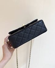 Fall-Winter 2025/26 Chanel Mini Flap Bag with Top Handle Grained Shiny Calfskin & Gold Tone Metal Black - 12x19.5x6.5cm - 5