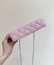 Chanel Vanity with Chain Shiny Grained Calfskin Strass & Silver Tone Metal Pink - 17x19.5x5cm - 5