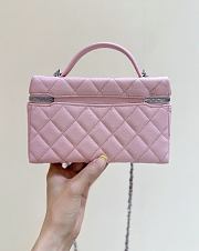 Chanel Vanity with Chain Shiny Grained Calfskin Strass & Silver Tone Metal Pink - 17x19.5x5cm - 3