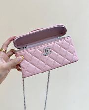 Chanel Vanity with Chain Shiny Grained Calfskin Strass & Silver Tone Metal Pink - 17x19.5x5cm - 2