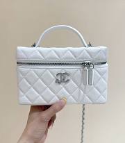 Chanel Vanity with Chain Shiny Grained Calfskin Strass & Silver Tone Metal White - 17x19.5x5cm - 1