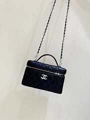 Chanel Vanity with Chain Shiny Grained Calfskin Strass & Silver Tone Metal Black - 17x19.5x5cm - 2